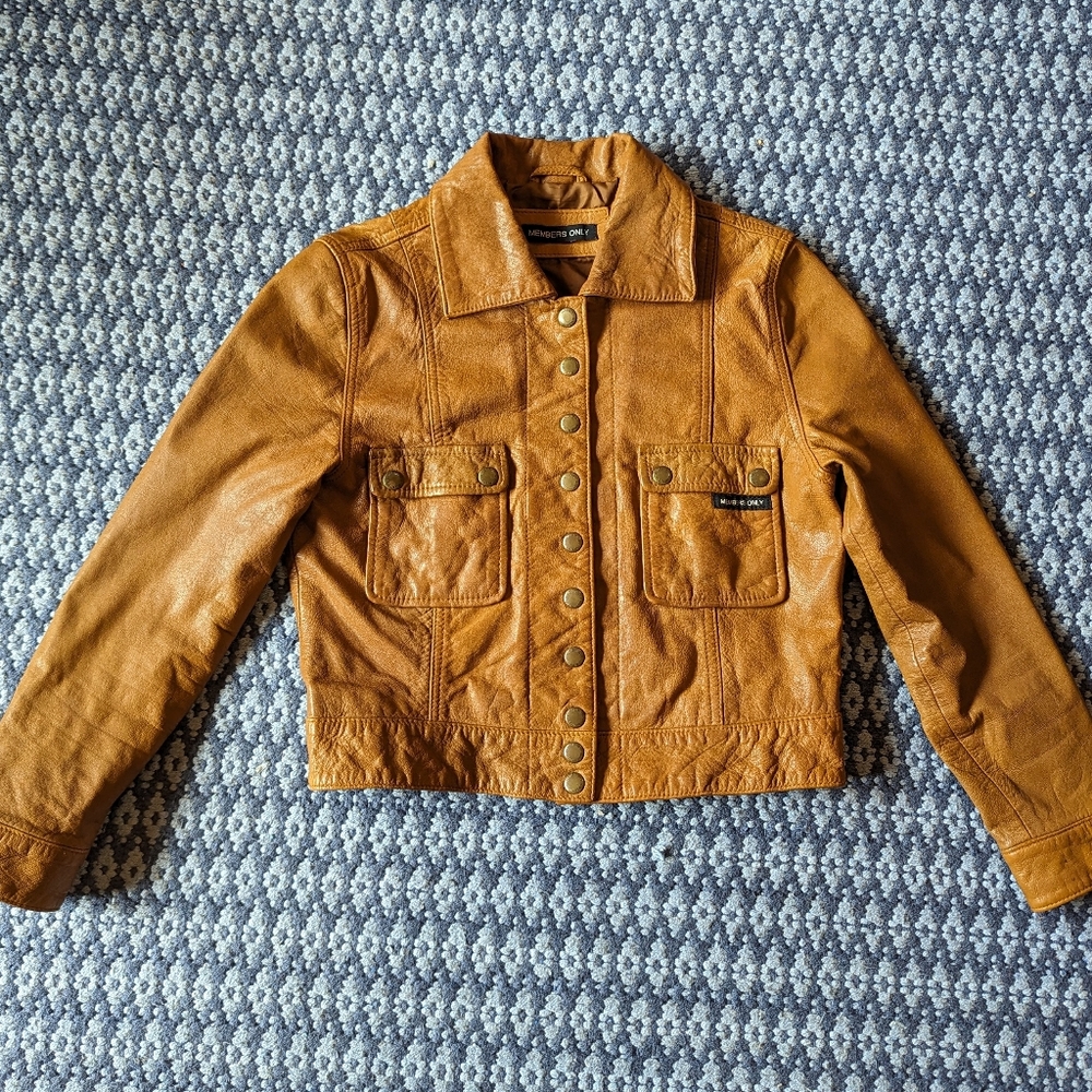 Cropped Leather Members Only X Urban Outfitters Jacket (2010s)
